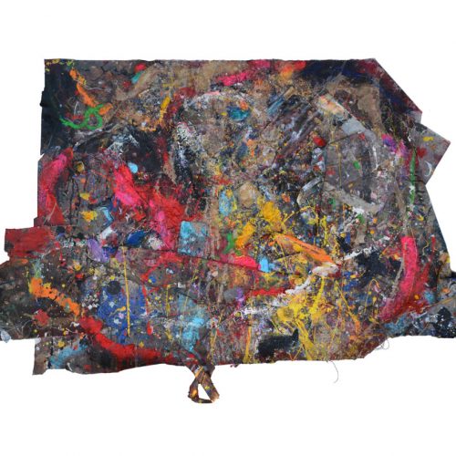 Fossile d'atelier no V - 6521 | huile, acrylique, pastel, collage sur toile | 2015