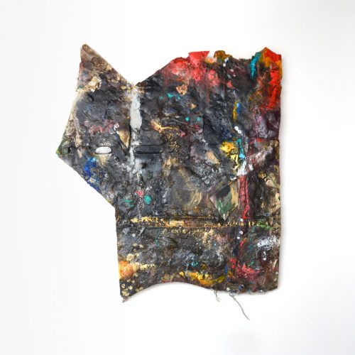 Fossile d'atelier no W - 659 | huile, acrylique, pastel, collage sur toile | 2015